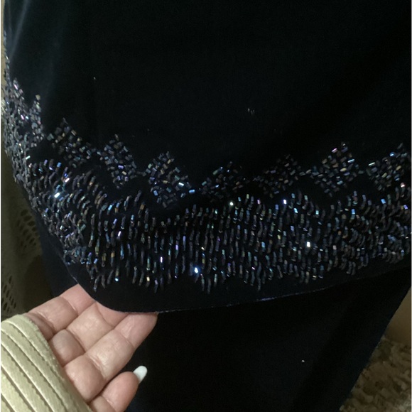 Vintage R & M RICHARD Navy velvet DRESS - Picture 7 of 16